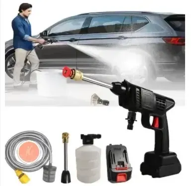 Portable Rechargeable Bike/Car Wash Gun - 10 Cell Double Battery