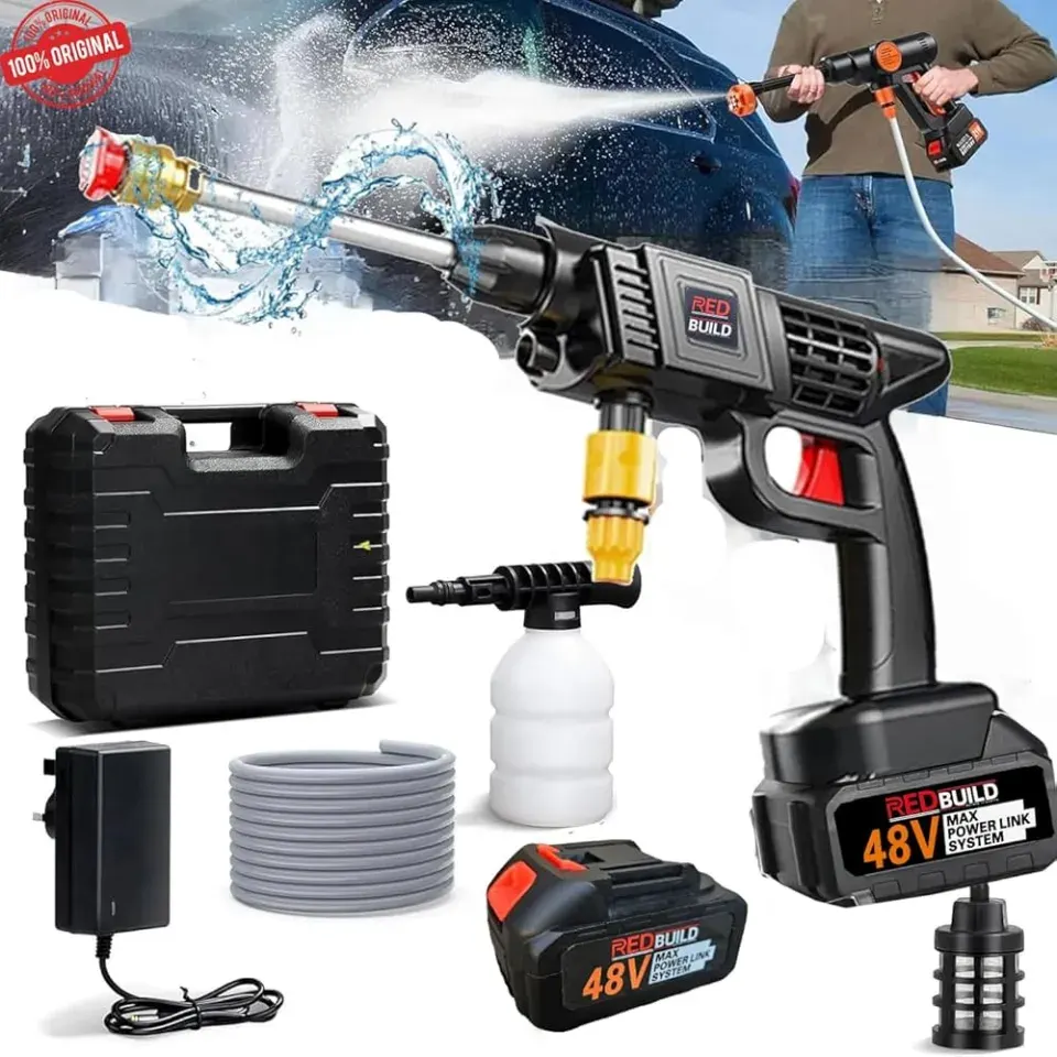 Portable Rechargeable Bike/Car Wash Gun - 10 Cell Double Battery